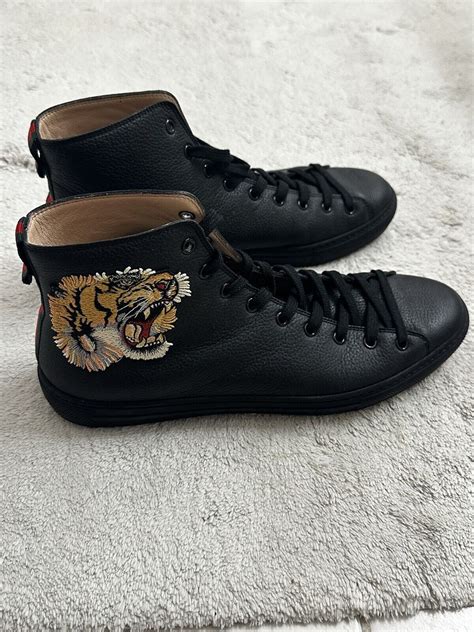 gucci leather high top with tiger replica|gucci tiger jewelry.